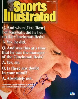 Reds Pete Rose Authentic Signed 16x20 Photo Auto - Fanatics Holo
