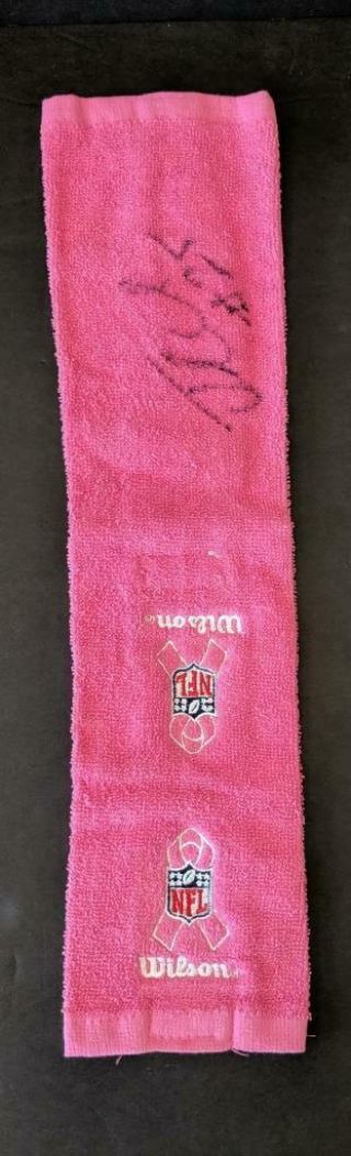 Jamaal Charles Autograph Signed Game Breast Cancer Towel Psa/dna