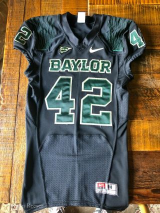 Team Issued,  Signed,  Game Worn Baylor Bears Football Jersey 42 Levi Norwood