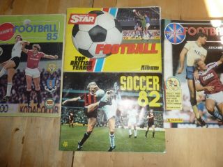 Set Of 4 Rare Football Sticker Albums From 1982 - 1987