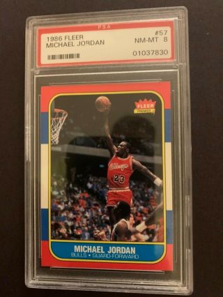 1986 Fleer Michael Jordan Rc 57 Psa 8 Ultra High - End Rookie Compare To Others