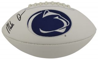 Penn State Mike Gesicki Authentic Signed White Panel Logo Football Bas Witnessed