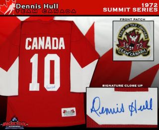 Dennis Hull Signed 1972 Summit Series Team Canada Jersey - Chicago Blackhawks