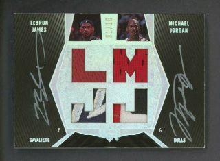 2007 - 08 Ud Black Lebron James Michael Jordan Quad Game Patch Auto 01/10