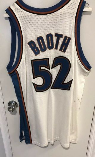 Calvin Booth 52 (Washington Wizards) (Signed) Game Worn Jersey Playoffs Size 48 4