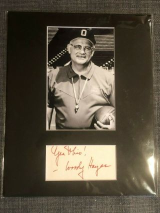 Woody Hayes 8x10 Matted Display With Cut Autograph - Ohio State - Jsa Auth