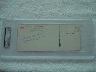 Mickey Mantle “best Wishes” Signed Auto Postcard Hof Yankees Slabbed Psa/dna