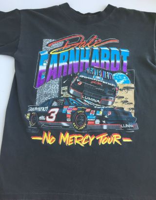 Vintage Dale Earnhardt No Mercy Tour Black T - Shirt 1993 90s Large Single Stitch