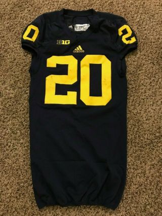 Michigan Wolverines Adidas Authentic Game Worn Issued Jersey 20 Hart Sz 44
