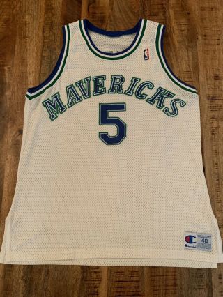 Vintage Jason Kidd Dallas Mavericks Authentic Champion Jersey Size 48