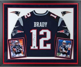 Tom Brady Ne Patriots Signed Framed Elite Navy Jersey - Tristar - Fanatics