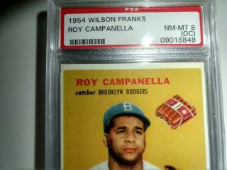 1954 Wilson Franks Roy Campanella PSA 8 (OC) 3