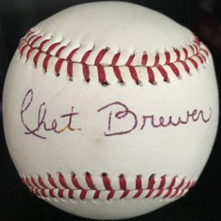 Rare Chet Brewer Dec.  90 24 Years Negro Leagues Psa Future Hofer Signed Baseball
