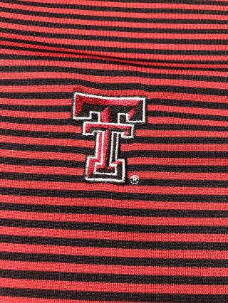 ANTIGUA Texas Tech Red Raiders Golf Polo - Small - DriFit Striped Red Black 2