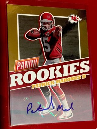 Patrick Mahomes 2017 Panini Auto Rc National Convention Vip Rookies Redemption