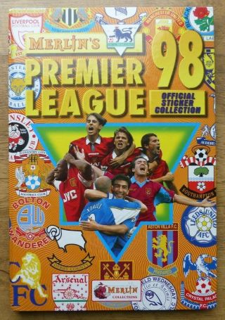 Merlin Premier League 98 Sticker Album - 100 Complete