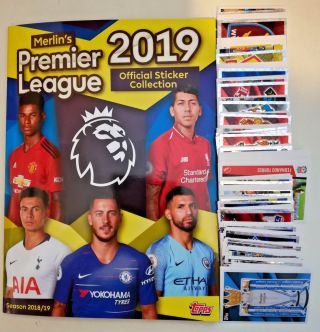 Merlin Topps Premier League 2019 Complete Set Of 310 Stickers With Empty Album