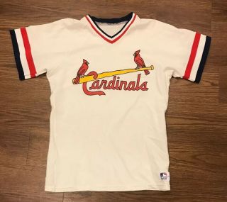 Vintage 1980s Sand Knit St.  Louis Cardinals Jersey Shirt Mens Size Medium