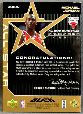 07 - 08 UD Black Michael Jordan ALL - STAR LOGOMAN AUTO GOLD 15/15 2007 2008 BULLS 2