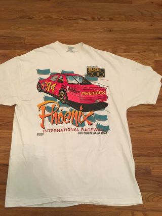 Vintage 1994 Phoenix Nascar T Shirt White Double Sided Mens Size Xl