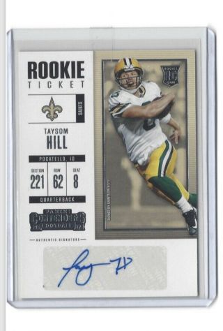 2017 Panini Contenders Taysom Hill Rookie Ticket Auto Autograph Stormin’ Mormon