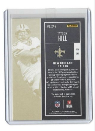 2017 Panini Contenders Taysom Hill Rookie Ticket Auto Autograph STORMIN’ MORMON 2