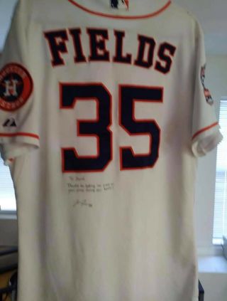 Josh Fields Astros 50 Year Patch Game Jersey MLB 2