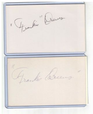 (2) Frank Frankie Drews Index Card Signed 1944 - 45 Braves Psa/dna Cert 1916 - 1972