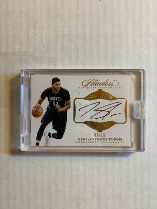 Karl Anthony Towns Auto 2017 Flawless Gold 3/10 Ssp Min Twolves Star Rare