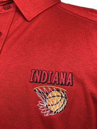 Vtg Indiana Hoosiers Ncaa Championship Basketball Polo Shirt Men 