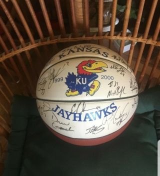 1999 - 00 Official Kansas Jayhawks Team Autographed Signed Basketball Ku Rare