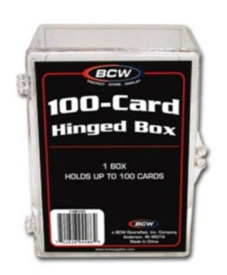 12 Bcw 100 Count Hinged Plastic Baseball Trading Card Boxes Hinge Protector Box