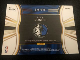 2018 - 19 Panini Select Luka Doncic Rookie RC Auto On Card 125/199 2