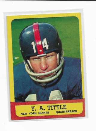 1963 Topps Football 49 Y.  A.  Tittle York Giants Shortprint Exmt