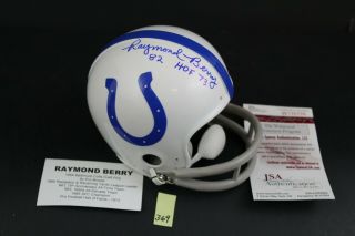 Indianapolis Colts Raymond Berry Hof 73 Signed Autograph Mini - Helmet Jsa (369