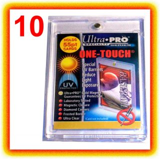 10 Ultra Pro One Touch Magnetic 55pt Uv Card Holder Display Case 81909 - Uv 55