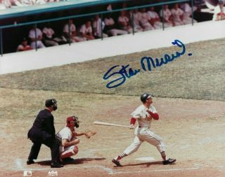 Stan Musial St Louis Cardinals Mlb Hof Hand Signed 8x10 Photo Autographed Action