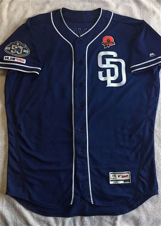 2019 Franmil Reyes Game Padres Memorial Day Jersey 32 Indians Mlb Auth