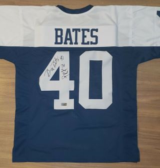 Bill Bates Autographed Jersey 3x Bowl Champ Inscription Dallas Cowboys