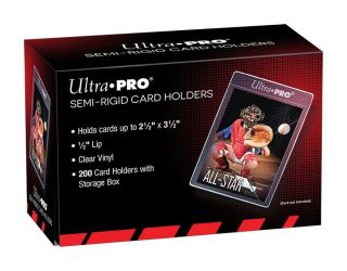 (200) Ultra - Pro Semi Rigid Card Holders Flexible Sleeves Savers