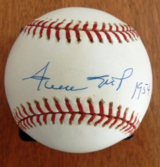 Willie Mays Autograph Signed Onl Coleman Ball Rare 1954 Hof Inscriptions