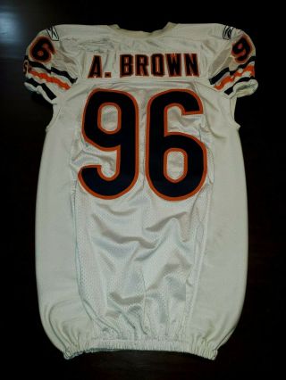 Chicago Bears Alex Brown Game Worn / / Issued Road White Jersey