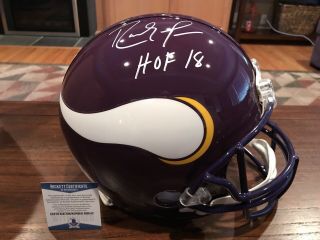 Randy Moss Autographed Minnesota Vikings Authentic Proline Helmet HOF 18 Beckett 2