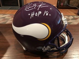 Randy Moss Autographed Minnesota Vikings Authentic Proline Helmet HOF 18 Beckett 4