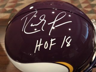 Randy Moss Autographed Minnesota Vikings Authentic Proline Helmet HOF 18 Beckett 5