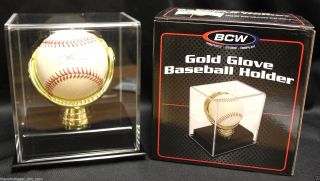 Gold Glove Baseball Holder Display Case DELUXE Acrylic BCW Regulation Size MLB 3