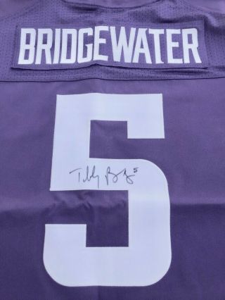 Teddy Bridgewater Minnesota Vikings Signed " On Field " Jersey,  56,
