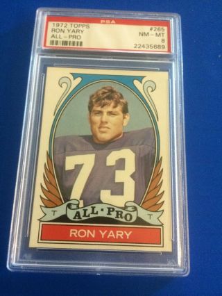 1972 Topps 265 Ron Yary Psa 8 Nm/mt