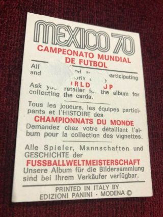 Panini Mexico 70.  International version. 2