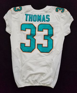 33 Daniel Thomas Of Miami Dolphins Nfl Locker Room Game Issued Jersey